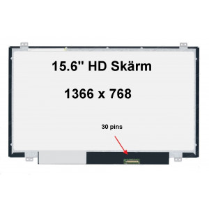 Laptopskärm 15.6" LED 30pin 1366x768 HD BRACKETS