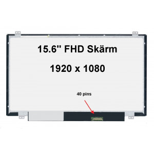 Laptopskärm 15.6" LED 40pin 1920X1080 FHD BRACKETS