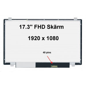 Laptopskärm 17.3" LED 40pin 1920X1080 FHD Brackets 
