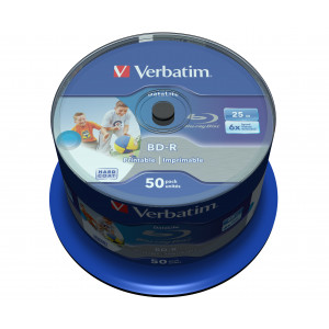 Verbatim Blu-Ray 25GB BD-R 6X (50-pack) Printable 43812