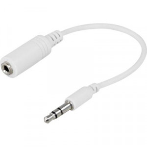 Ljudadapter 3.5mm - 2.5mm (ha-ho) vit 10cm