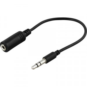 Ljudadapter 3.5mm - 2.5mm (ha-ho) svart 10cm.