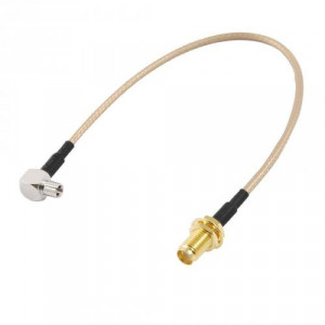 Antennadapter, TS9 ha - SMA ho, 0.1m