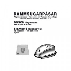 Dammsugarpåsar (5-pack) Bosch / Siemens