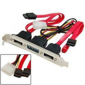 Expansionsslot bracket, eSATA + Molex 4-pin