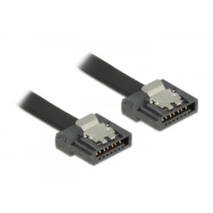 SATA kabel rak-rak (0.5m) med låsklips Delock Flex