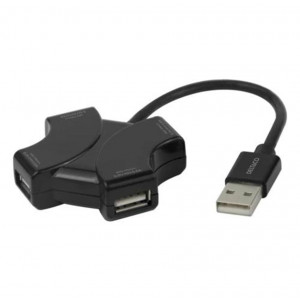 USB Hubb 4-port - Deltaco UH-737 4 x USB-A