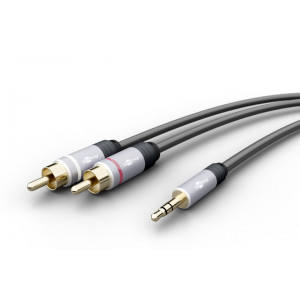 Ljudkabel 3.5mm - RCA x 2 (ha-ha) 3m GOLD