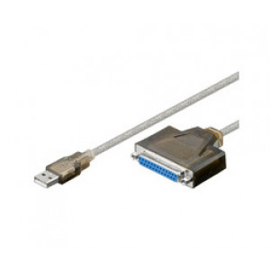Microconnect USB/DB25 M-F 1.5m parallella kablar 1,5 m Grå