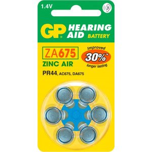 Batterier Hörapparat Hearing Aid ZA675 6-pack GP