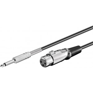 XLR Ljudkabel XLR 3-pin hona - 6.35mm 2-pin hane 6m