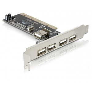 DeLOCK USB2.0 PCI card, 4+1 Port nätverkskort/adapters