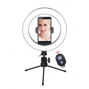 Hållare Tripod Stativ med LED Lampa för mobil BT ARM-T03