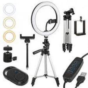 Hållare Tripod Stativ med 3 LED Lampa för mobil BT ARM-T04