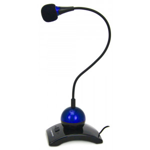 Bordsmikrofon med vikbar hals, 3.5mm, 2m kabel 101119