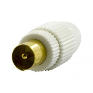 Antennkontakt 9.5mm Ha skruvmontering vit