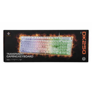 Gaming Tangentbord RGB Transparent - Deltaco DK250 GAM-181-T