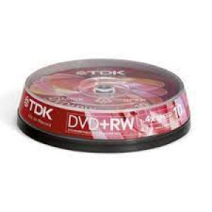 TDK DVD+RW 4,7 GB / 120 min 4 x spindel (10 skivor) DVD+RW47CB104X