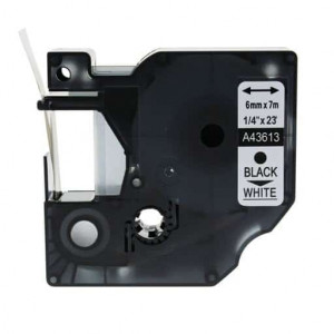 Dymo 43613 D1 standardtejp svart på vit – 6mm x 7m – Kompatibel – S0720780