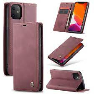 Fodral iPhone 11 - CaseMe Plånboksfodral Vinröd 101668