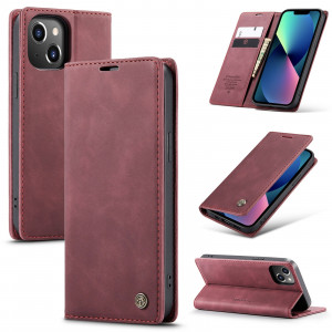 Fodral iPhone 14 - CaseMe Plånbok Vinröd 101498