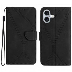 Fodral iPhone 16 Plus - Konstläder Svart