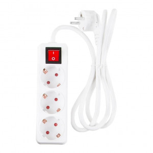 Grenuttag x 3 - 1.4m brytare vit