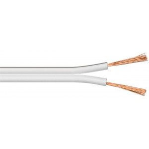 Högtalarkabel 2x1.5mm CCA vit 25m 101080