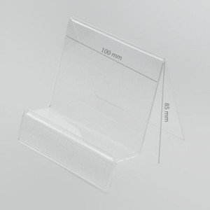 Hållare i plexiglas med plats för etikett 100x85mm