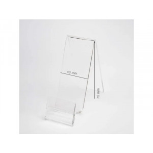 Hållare i plexiglas med plats för etikett 40x75mm