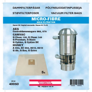 Dammsugarpåsar Haneström DU12195 5st Husky 8510.8610.Qbas