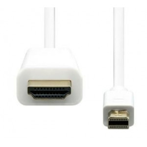 Mini DisplayPort - HDMI kabel 2m GOLD vit