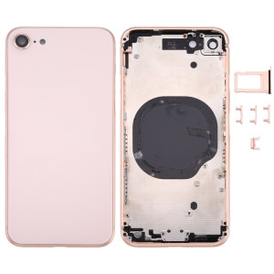 Baksida iPhone 8 med ram knappar korthållare Rosa Skal-i8-02