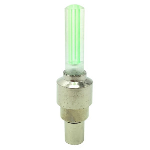Cykellampa LED monteras på luftventil 2-pack grön
