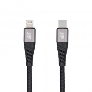 Lightning - USB-C kabel 1.2m Svart Flätad