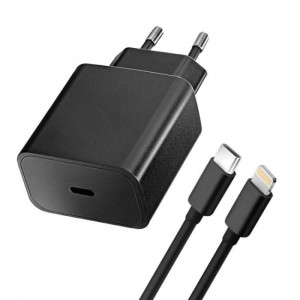 Lightning - USB-C kabel + USB-C Laddare PD 20W