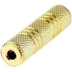 Ljudadapter 3.5mm hona till hona stereo, GOLD