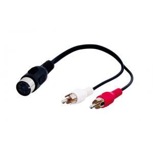 Ljudadapter DIN 5-pin hona - RCA x 2 hane kabel