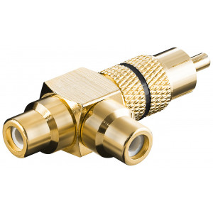 Ljudadapter RCA - RCA x 2 (ha-ho-ho) splitter GOLD