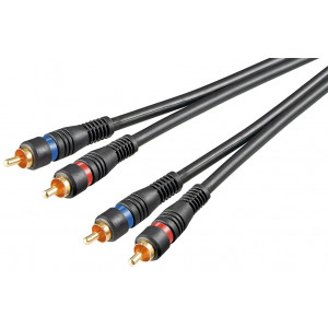 Ljudkabel RCA ha x 2 - RCA ha x 2 (5m) GOLD