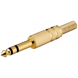 Ljudkontakt 6.35mm stereo hane GOLD