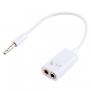 Ljudsplitter 3.5mm Audio Aux splitter 2-port vit