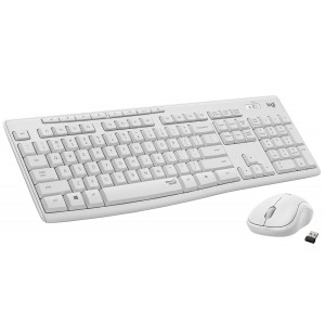 Logitech Trådlöst tangentbord och mus vit MK295