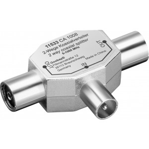 Antennförgrening Coaxial 9.5mm 1 ha - 2 ho metall