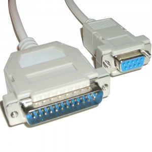 Parallel kabel DB25 ha - DB9 ho Seriell 0.5m