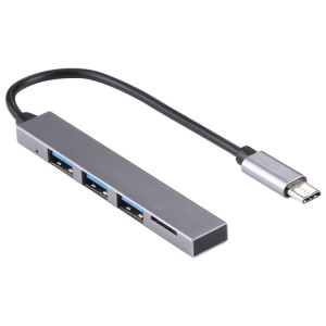 USB-C - USB-A Hubb 3-port med minneskortläsare