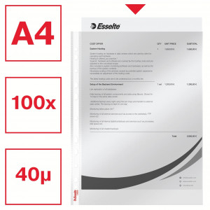 Plastfickor för papper A4 (100-pack)