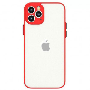 Skal iPhone 13 PRO - Silikon Transparent Röd SK-i13P-10