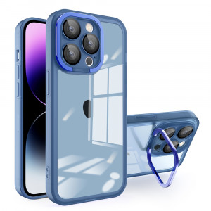 Skal iPhone 15 - Osynligt stativ Blå Transparent 101893