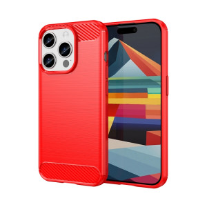 Skal iPhone 15 PRO - Carbon Skal Röd 101878